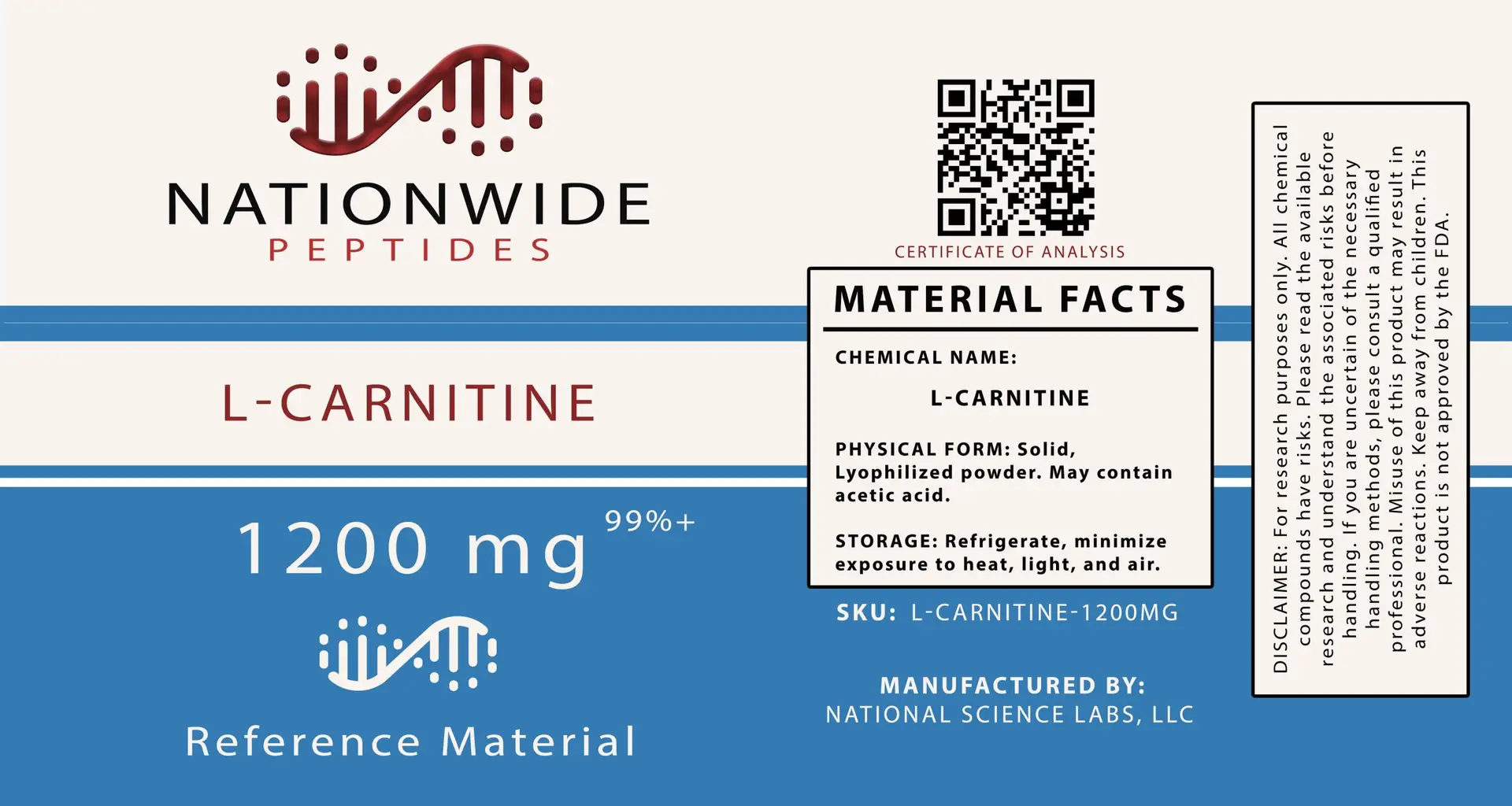 is l carnitine legal L-Carnitine Research Grade | ≥99%
