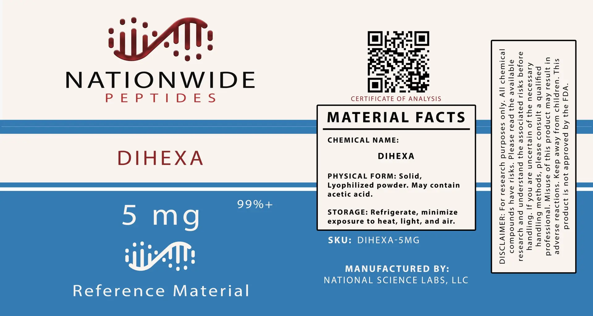 dihexa 5mg Dihexa Peptide
