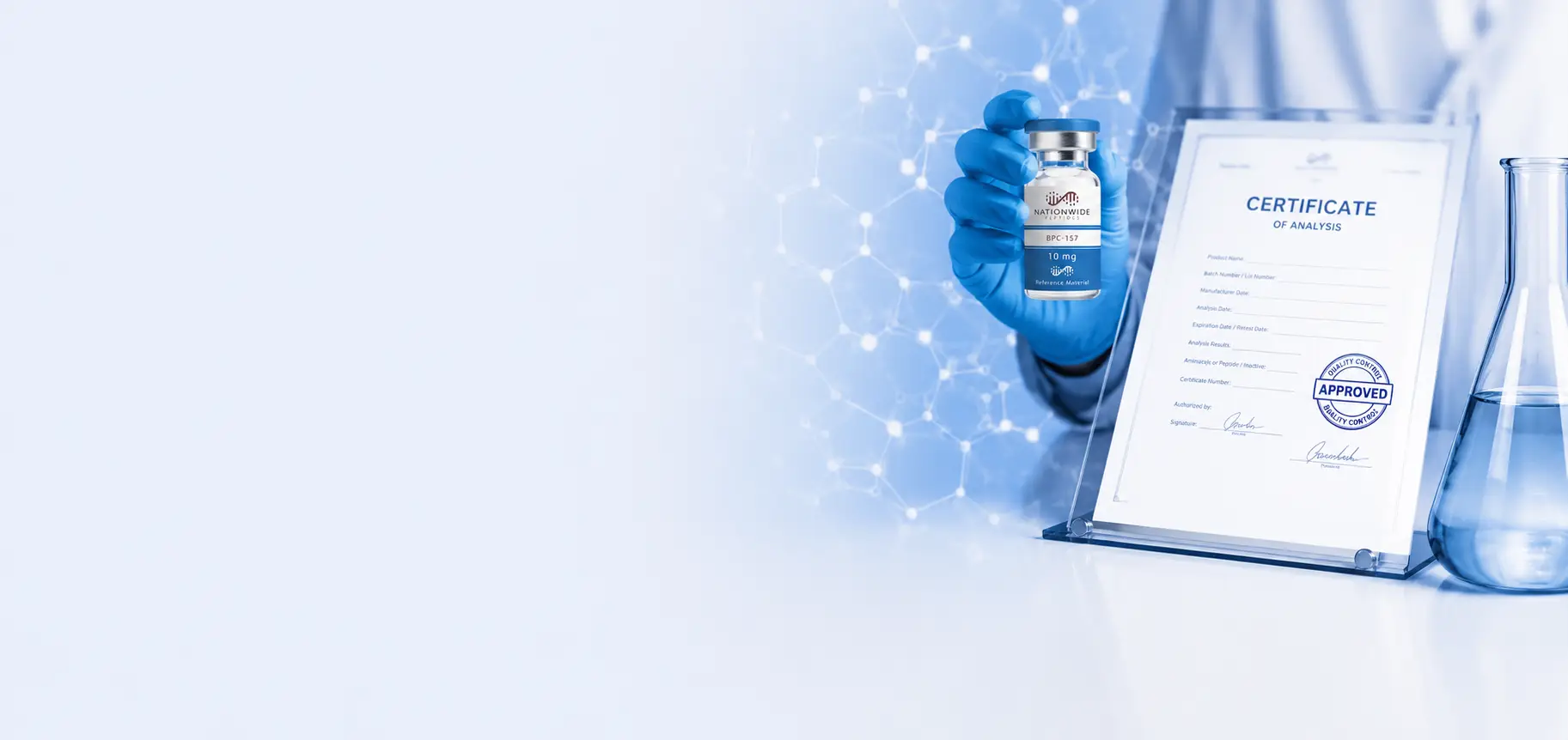 peptide warehouse certificate of analysis documentation for batch review