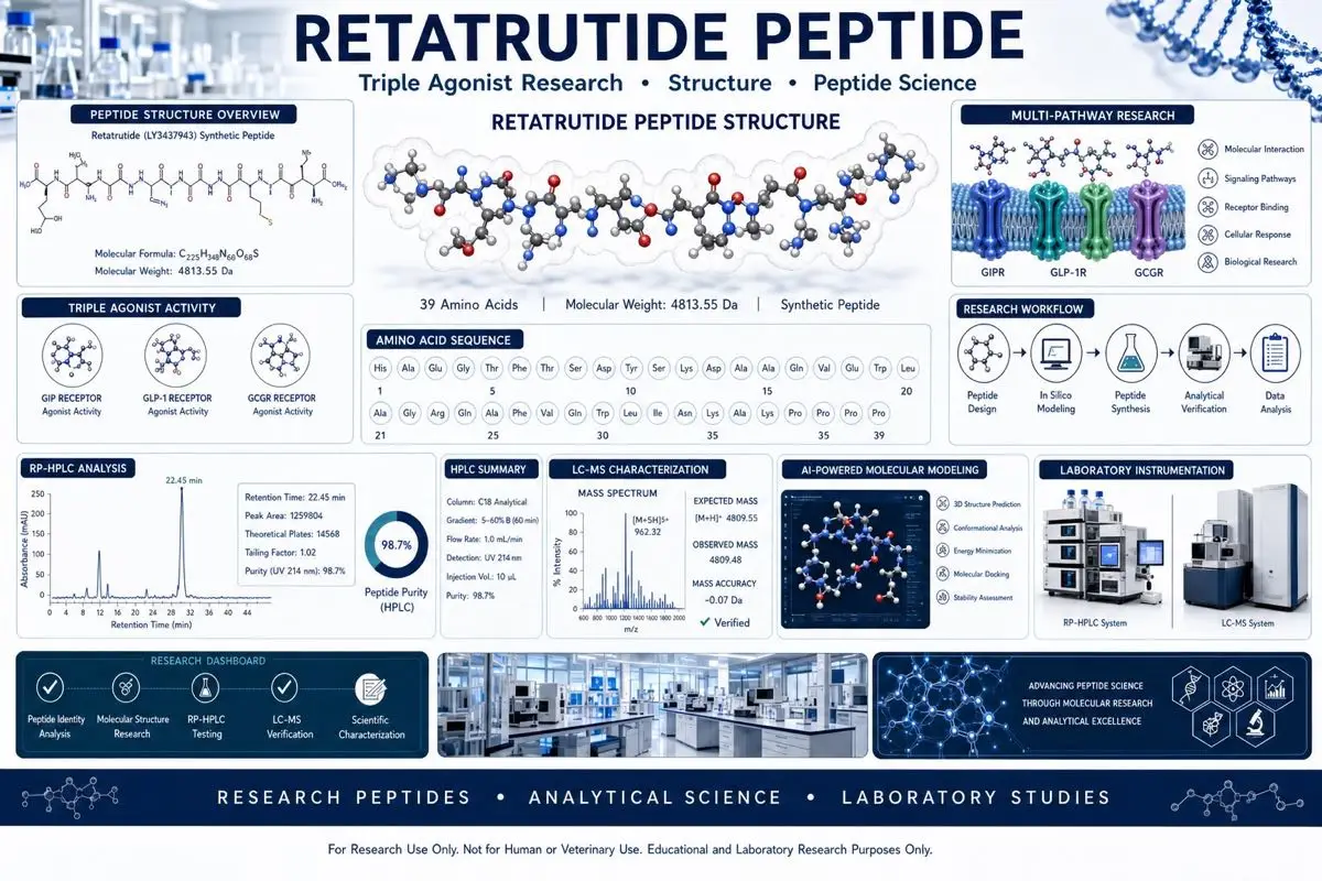 Retatrutide research peptide analytical dashboard