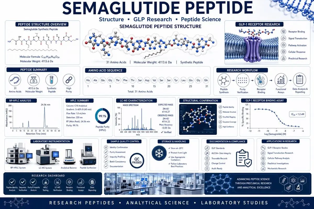 Semaglutide research peptide analytical dashboard